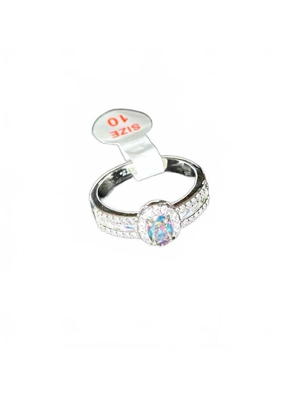 Bomb Party “Someone Like You” Rainbow Topaz Rhodium Plated Ring Size 10